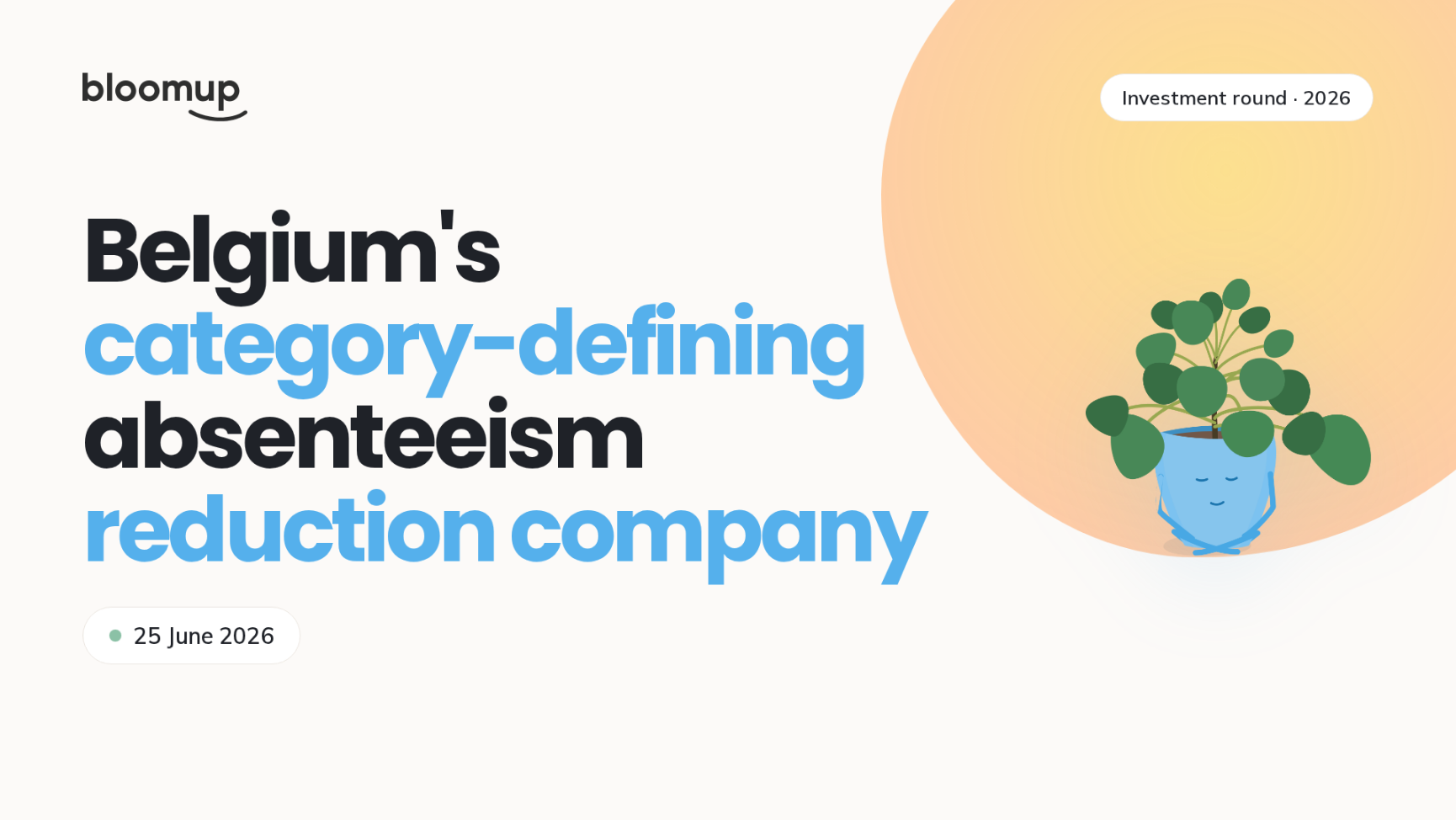 BloomUp · Investment Deck 2026 cover slide